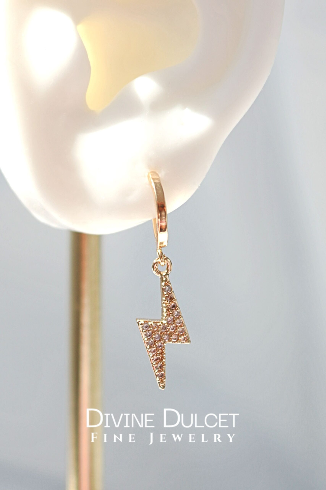 "Stormy" | 24K CZ Lighting Bolt Earrings