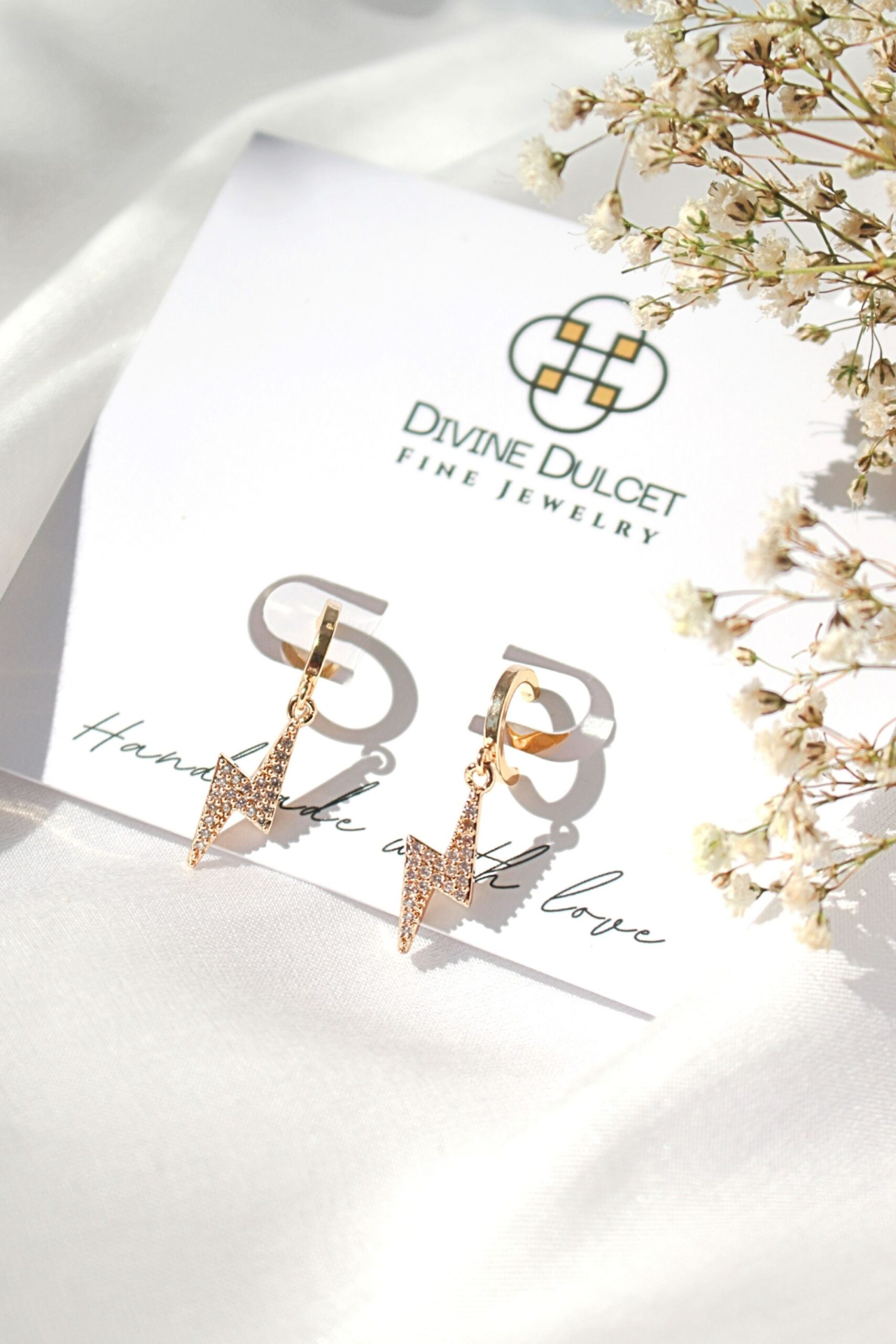 "Stormy" | 24K CZ Lighting Bolt Earrings