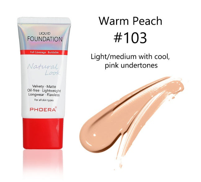 a tube of foundation with a sample of liquid