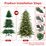 Green Artificial Christmas Tree with Built-In Lights