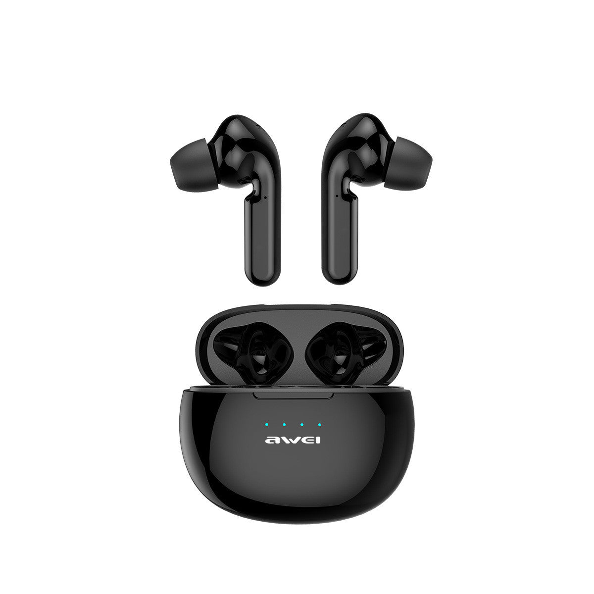 a black earbuds in a case
