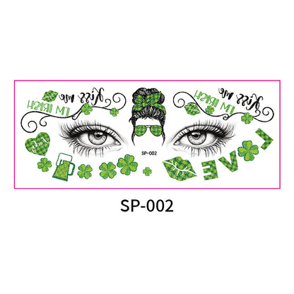 Irish Glitter Tattoo Sticker St Patrick Holiday Party