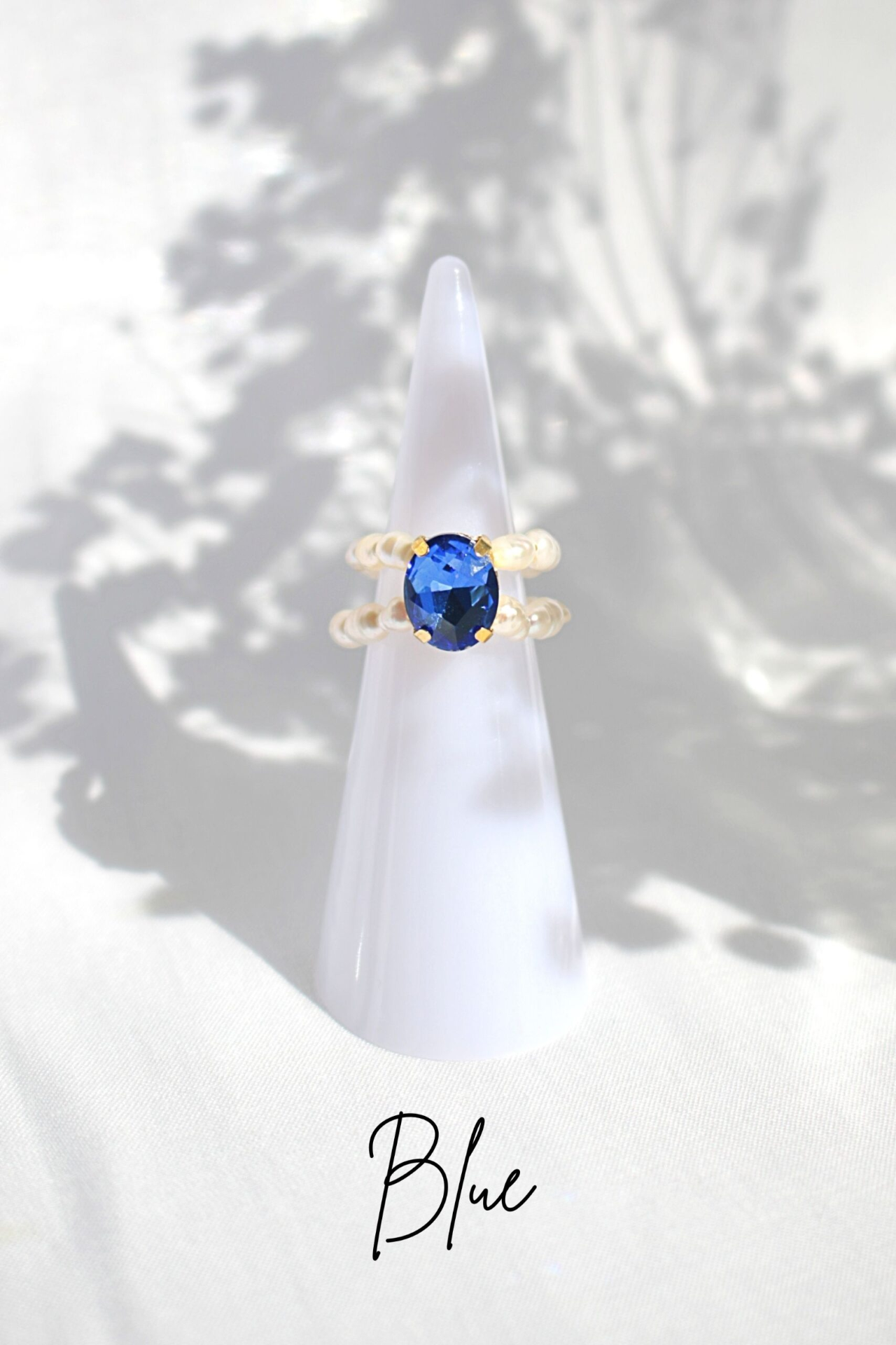 "Ocean Secret" | 3 Shades Blue CZ Freshwater Pearl Rings