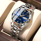 Men's Luminous Quartz Watch with Dual Calendar