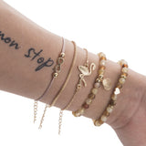 Beaded Bracelet and Anklet Set