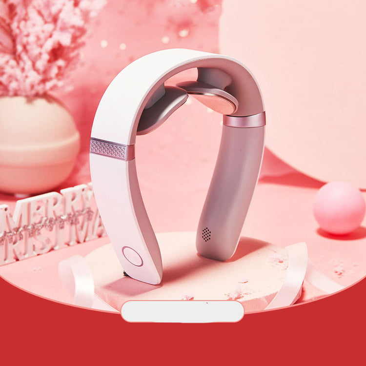 a white headphones on a pink surface