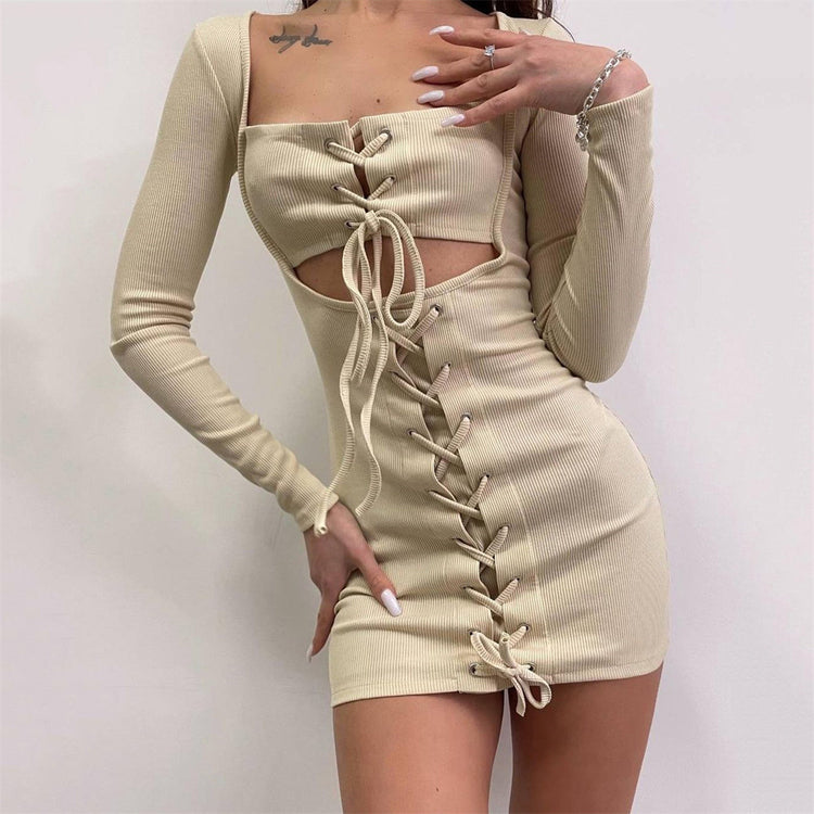 a woman in a dress