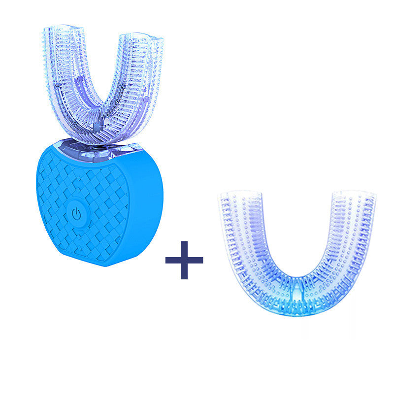 a blue and clear toothbrush