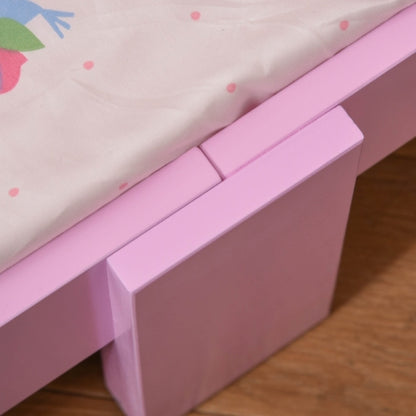 HOMCOM Kids Bed Princess Castle Theme W Side Rails Slats Home Furniture For 3 - 6 Yrs Pink 143 X 73 X 60 Cm