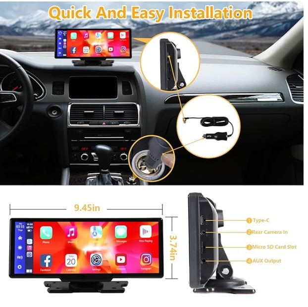 a car with a touch screen device