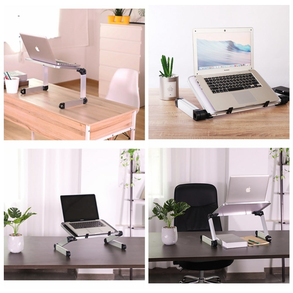 a laptop stand on a table