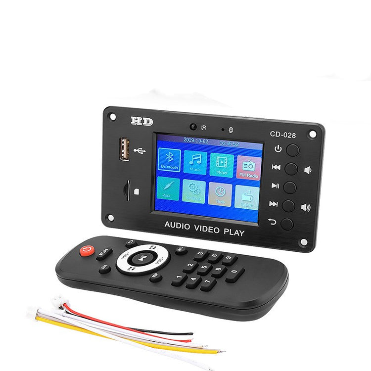 a small black device with a screen and a remote control