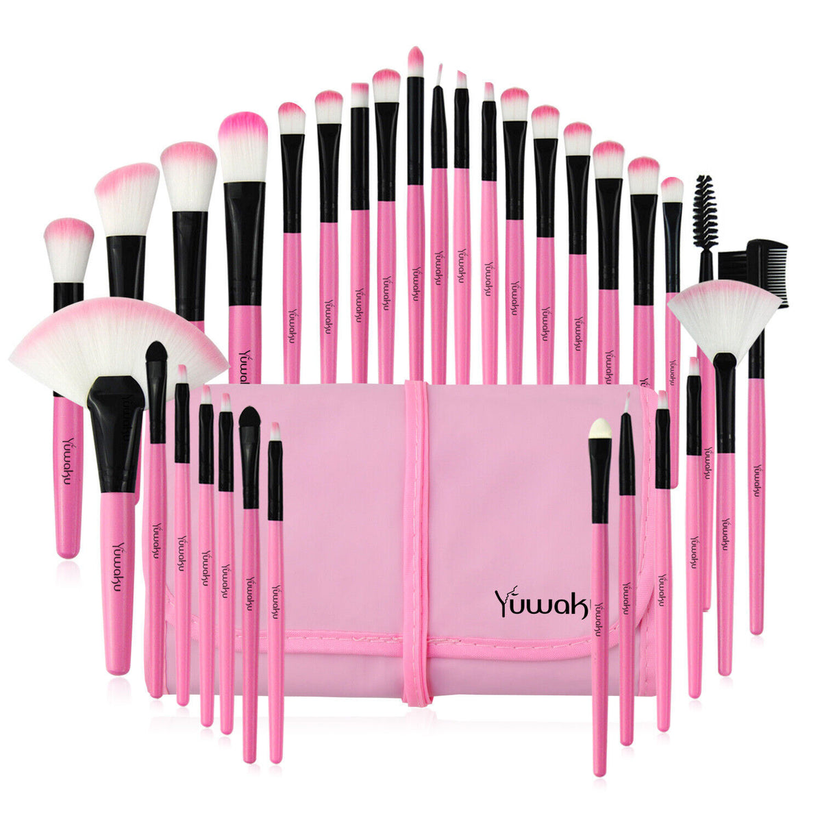 a group of pink brushes