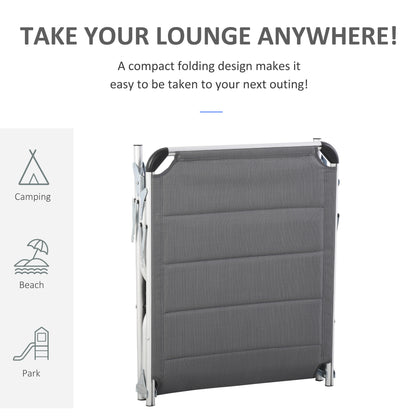 Folding Lounge Chair Outdoor 5-Level Reclining Chaise Lounge Chair Outdoor Camping Tanning Chair with Frame