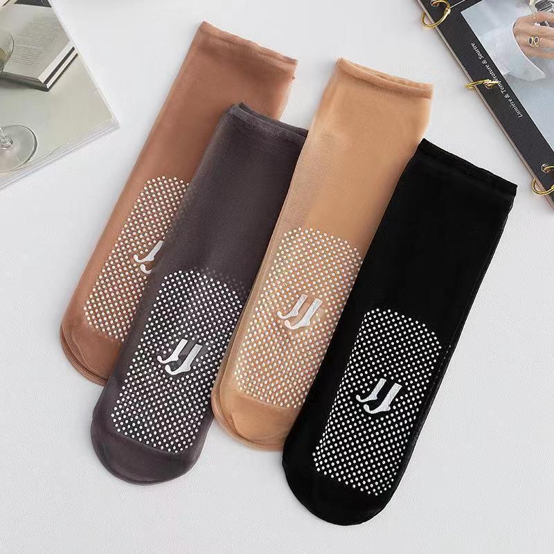 Ultra-thin Seamless Glue Dispensing Non-slip Massage Footbed Short Stockings