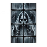 Halloween Witch and Zombie Window Decoration Banner