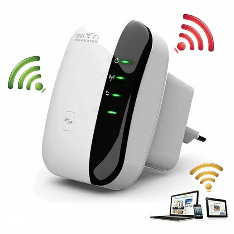 a wifi router with a laptop and a laptop
