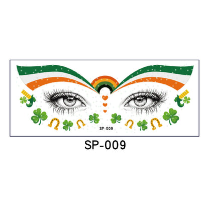 Irish Glitter Tattoo Sticker St Patrick Holiday Party