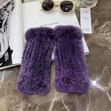 Women's Rex Rabbit-Fur Winter Gloves