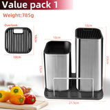 Stainless Steel Knife and Cutting Board Holder