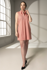 Italian Cotton Orange Sleeveless Dress