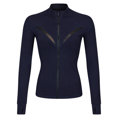 Slim Fit Zipper Stand Collar Exercise Yoga Suit Jacket