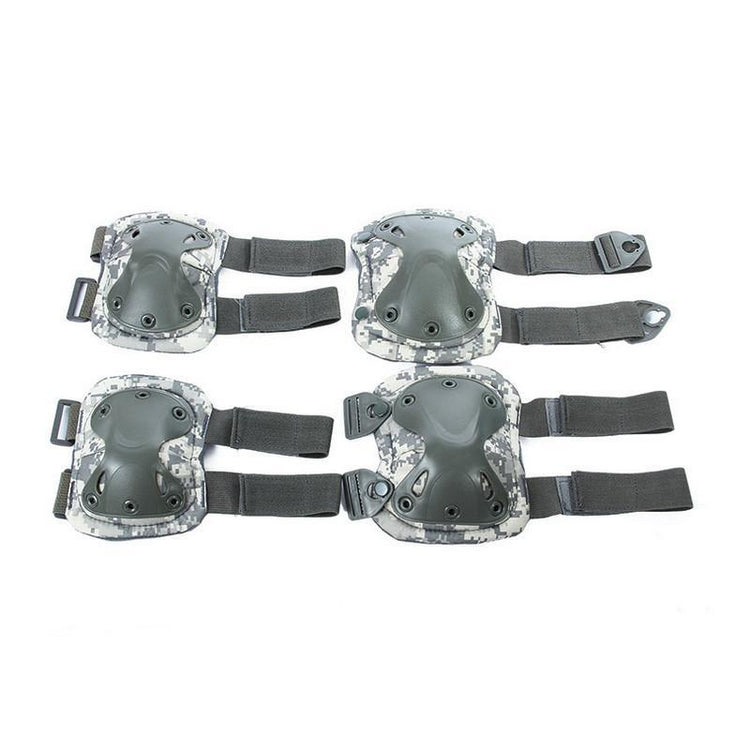 several knee pads on a white background