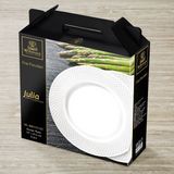Fine Julia Porcelain Deep Plate Dinnerware Set For 6 Including 10" Charger Plate
