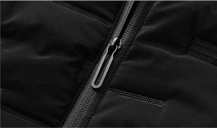 a zipper on a black jacket
