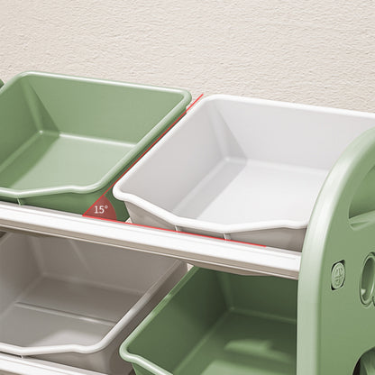 Kids Toy Storage Organizer With 6 Bins, Multi-functional Nursery Furniture Set