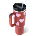 40 oz Insulated Stainless Steel Tumbler with Handle and Straw