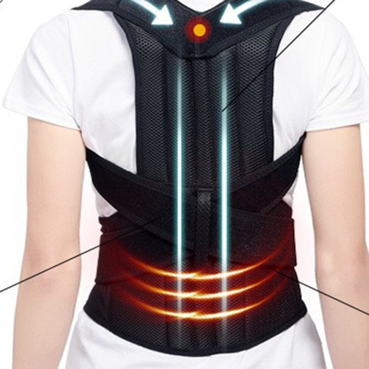 a back of a woman wearing a back brace
