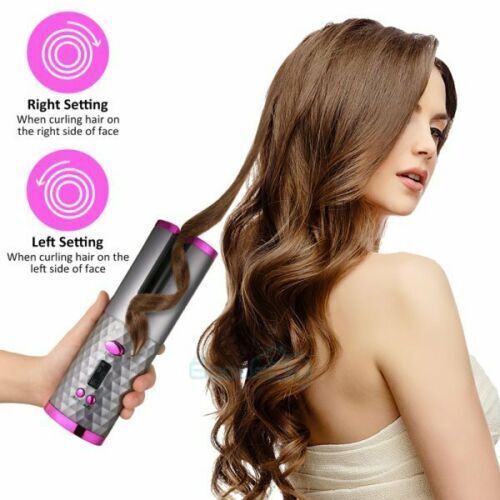 a woman curling her hair