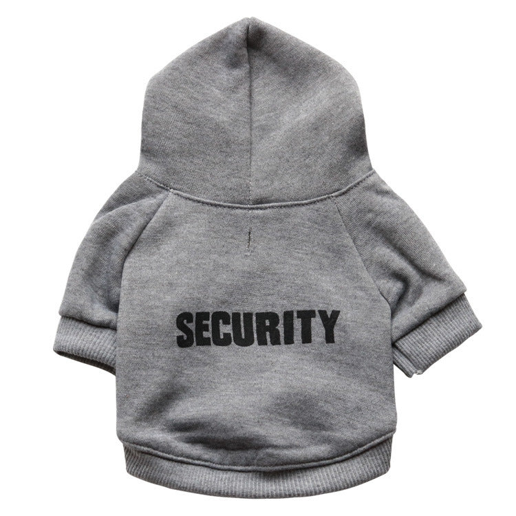 a grey sweatshirt with black text