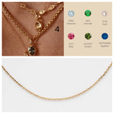 Stainless Steel Birthstone Pendant Necklace