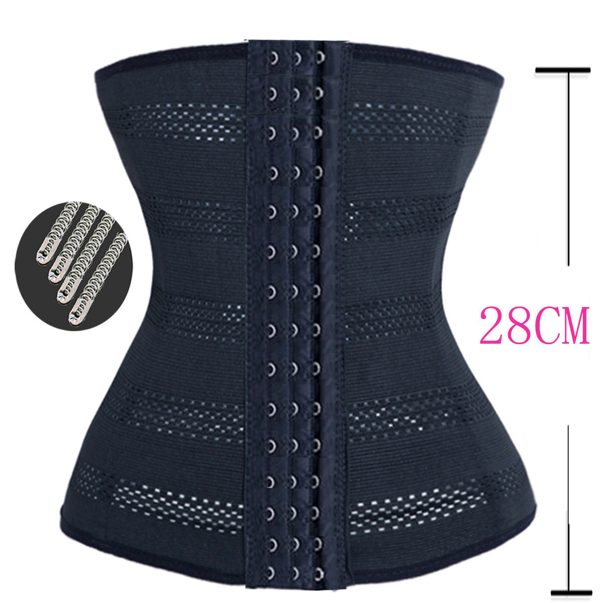 a black corset with a white background