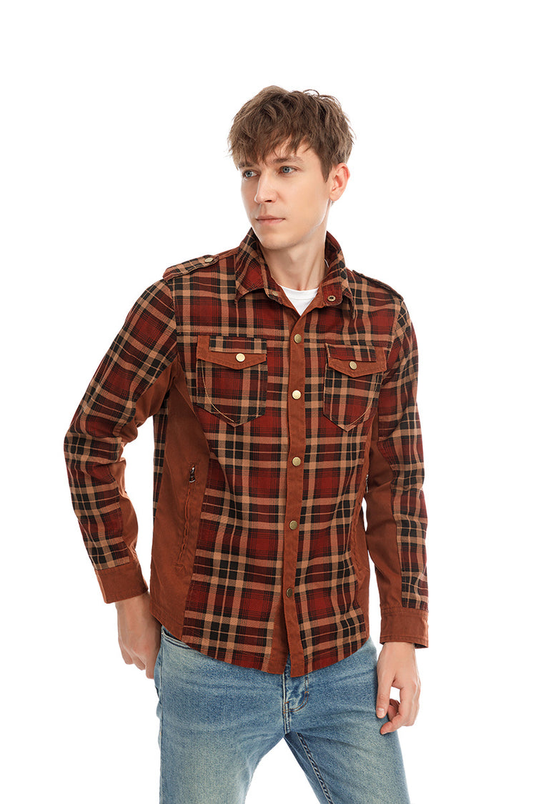 a man in a plaid shirt