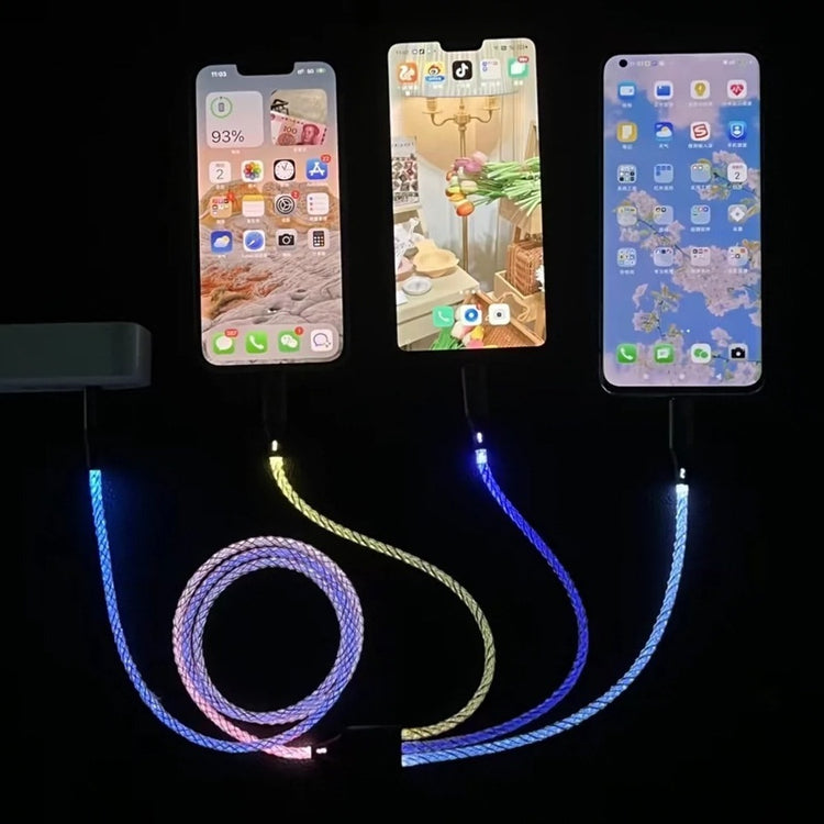 a group of cell phones connected to a cord