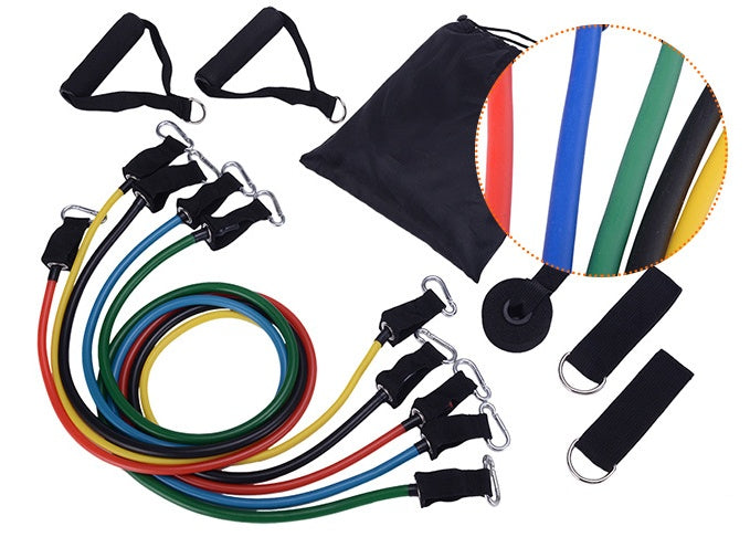 a group of different colored elastic bands