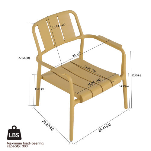 2-Piece PP Single Seater Chairs   Coffee Table Set   Indoor Outdoor Multi  Purpose Furniture For Living Room, Balcony, Beach