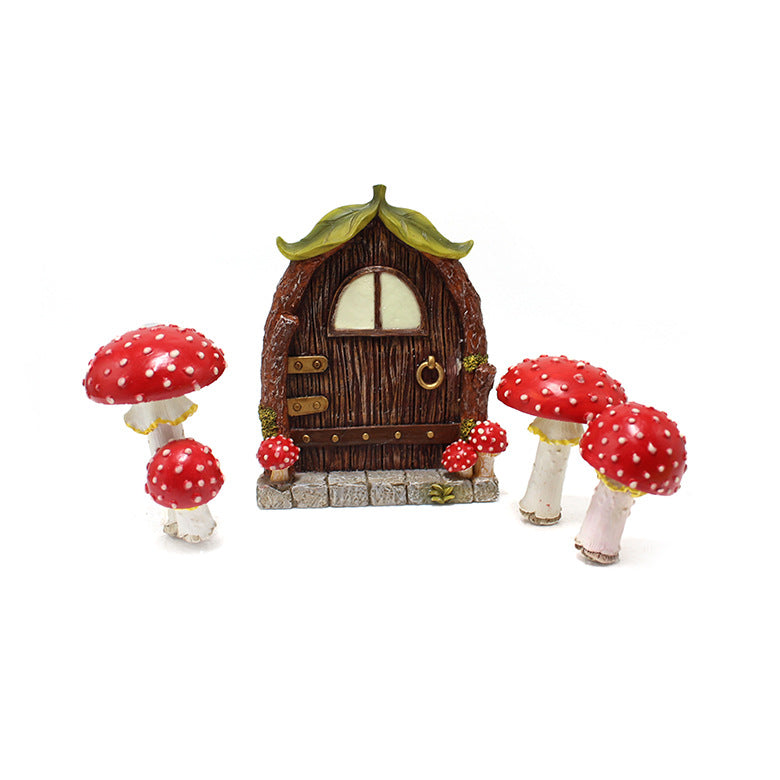 Resin Luminous Mushroom Door And Window Plug-in Creative Garden Decoration