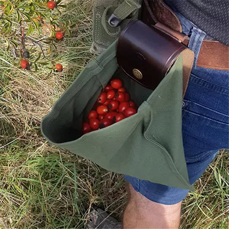 a person's waist with a bag of berries