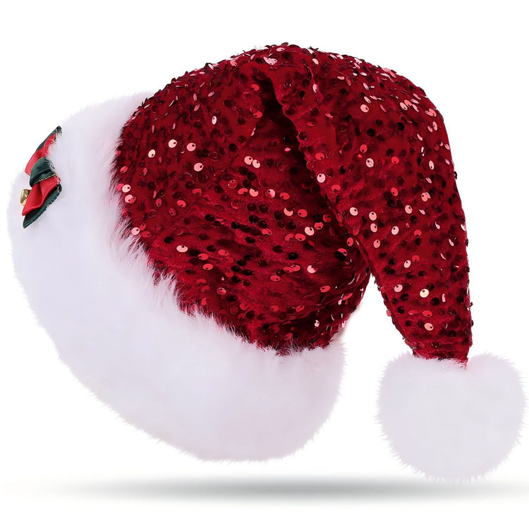 a red and white santa hat