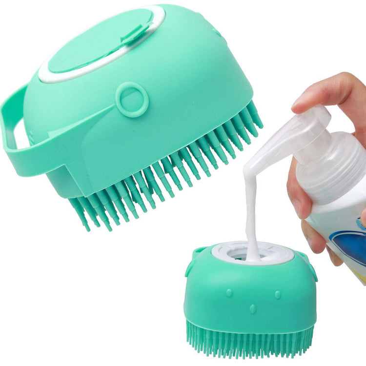 a person pouring liquid into a brush
