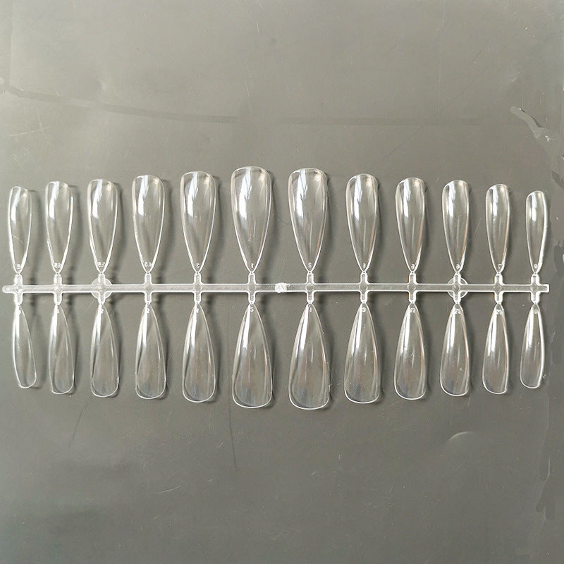a row of clear plastic nails