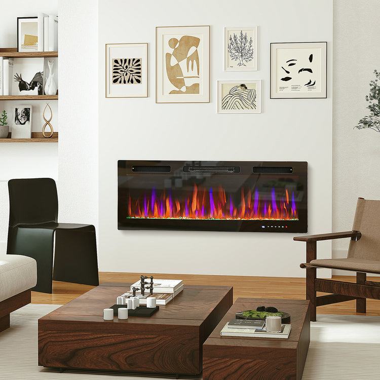 a living room with a fireplace