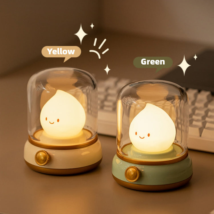 two small lights on a table