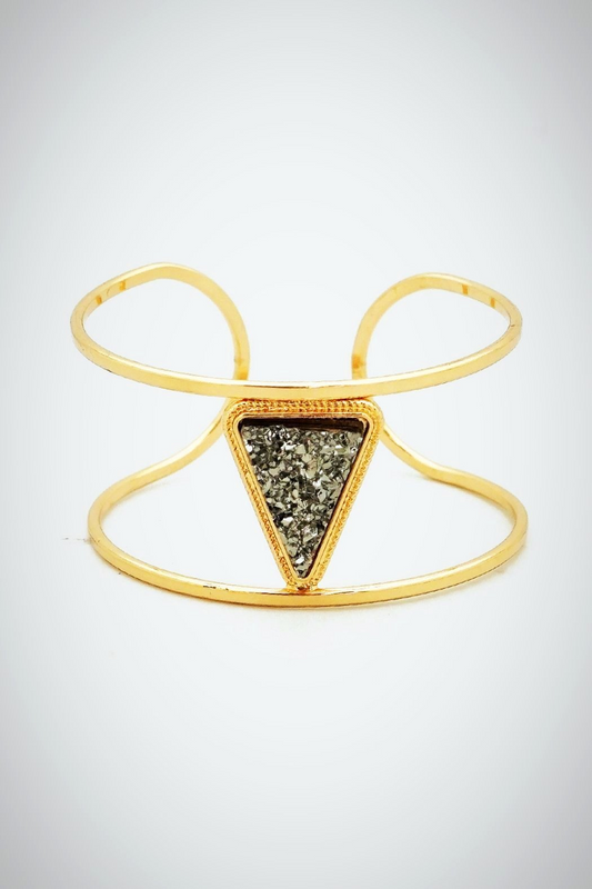 Tri Druzy Cuff Bracelet