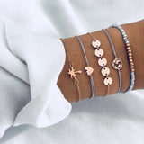 Beaded Bracelet and Anklet Set
