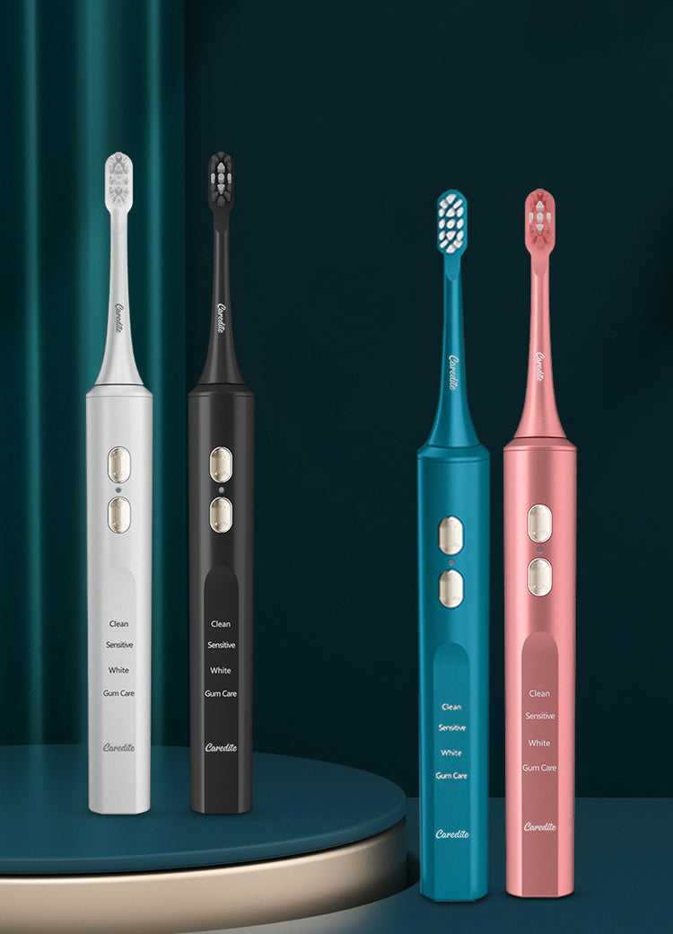 a group of electric toothbrushes